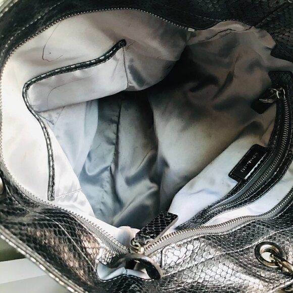 Micheal Kors Skorpios Metallic Snakeskin Bag Tote - Picture 8 of 10